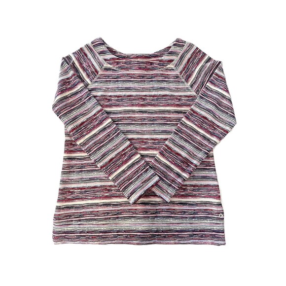 T by Talbots Womens Red & Gray Stripe Tunic Top Size Small - Picture 1 of 7